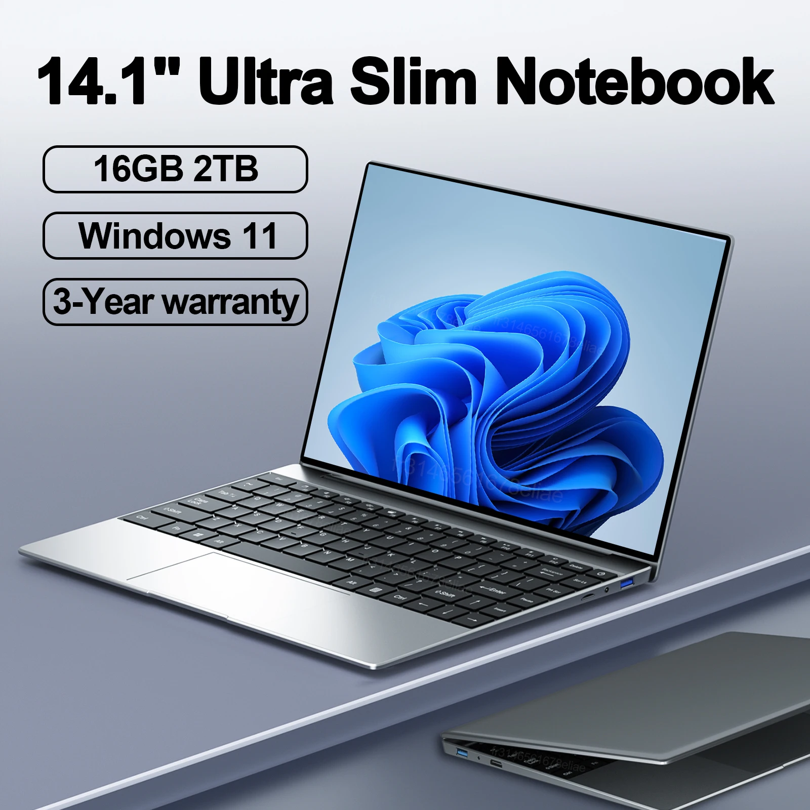 A55e061504f244f88bc3d4c58ddd92d28v.webp 14.1"Ultra Slim Laptop 16GB RAM 2TB SSD Intel N3700 Notebook Gamer 1920*1080 Display Office Study Computer PC Windows 11 Pro - Image 1