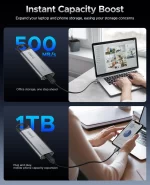 ORICO 1TB External SSD - Ultra-Fast 460MB/s Speed, Hanging Hook Design, Plug & Play, Durable & Portable Durable & Portable C5 - Image 4
