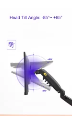 NORTH BAYOU F80 Gas Spring 17-30 inch Desktop LED LCD Monitor Mount Holder Arm Ergonomic Gas Strut Flexi Mount Load 2~9kgs - Image 2