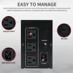 500VA 300W UPS Power Supply 120V Battery Backup Surge Protection with 3 Outlets for Home and Office Computer Anti Power Outage - Image 3