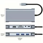 USB C Hub 4K 30Hz Type-C to HDTV Compatible USB 3.0 Adapter 10-in-1 Type-C Hub Docking Station PD 87W USB C Splitter for MacBook - Image 2