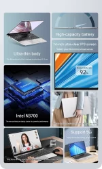 14.1"Ultra Slim Laptop 16GB RAM 2TB SSD Intel N3700 Notebook Gamer 1920*1080 Display Office Study Computer PC Windows 11 Pro - Image 13