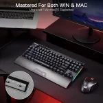 Redragon K587 PRO TKL RGB 3-Mode Wireless Mechanical 87 Keys Gaming Keyboard，Detachable Wrist Rest, Hot-Swap Linear Red Switches - Image 3