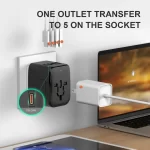 GaN 20W International Power Adapter,2 USB-C & 2 USB-A Fast Charging Travel Charger,Outlet Adapter Travel for Europe EU UK USA AU - Image 6
