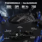 ATTACK SHARK R5 Ultra 8K Carbon Fiber Wireless Gaming Mouse with 42000 DPI-PAW3950 MAX Sensor -39g Ultra-Lightweight for Win/Mac - Image 5