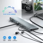 12 in 1 MST USB C Docking Station with USB Ports Dual 4K HDTV VGA 3.5 Audio PD 100W SD TF Ethernet Laptop for MacBook Dell XPS - Image 3