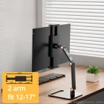 Universal Desk Monitor Holder Portable Metal Stand 17 Inch Expandable Display Base Vesa Mount External Vertical Screen Expansion - Image 8