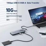Giissmo USB C Hub 10Gbps USB 3.0 Docking Station Ethernet Multi-Port Adapter 4K 60Hz HDMI-compatible for MacBook Dell HP Laptop - Image 4