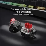 Redragon K556 PRO Upgraded Wireless RGB Gaming BT/2.4Ghz Tri-Mode Mechanical Hot-Swap Linear Quiet Red Switch Keyboard - Image 3