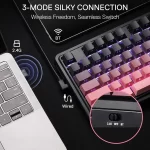 Redragon K728 PRO 80% Wireless Gasket Gaming Keyboard, 3-Mode 87 Keys TKL Mechanical Keyboard w/South-Facing LED & Hot-Swap Sock - Image 6