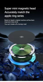 Magnetic Wireless Charger Car Adjustable Phone Holder for Magsafe iPhone 16 15 14 13 12 Pro Max 15W Fast Charging Car Charger - Image 8