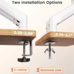 Dual Monitor Mount for 13″–32″ Screens, Adjustable Dual Monitor Stand, With 180° Swivel, Tilt, 360° Rotation for Home Office - Image 6