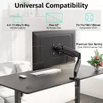 Redragon GMK914 Single Monitor Mount Stand Gas Spring Adjustable Arms with VESA 75/100mm, 13-32 Inch Screen Compatibility - Image 4