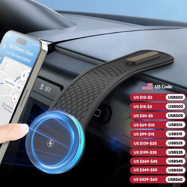 Magnetic Wireless Charger Car Adjustable Phone Holder for Magsafe iPhone 16 15 14 13 12 Pro Max 15W Fast Charging Car Charger