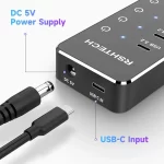 RSHTECH 7-Port Powered USB C Hub with 10Gbps USB-C 3.2 Ports Individual Touch Switches 5V/3A Power Adapter Laptop USB Splitter - Image 5