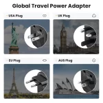 Universal Travel Adapter with 2 USB 2 Type-C Portable International Power Adapter All-in-One Travel Charger for EU UK USA  AUS - Image 2
