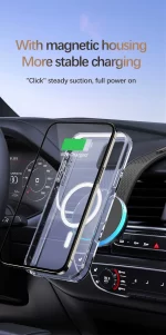 Magnetic Wireless Charger Car Adjustable Phone Holder for Magsafe iPhone 16 15 14 13 12 Pro Max 15W Fast Charging Car Charger - Image 14