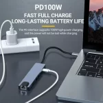 7 in 1 Type C Docking Station with Sd TF Card Reader Ethernet PD Ports USB 3.0 and Ports USB 3.0 2.0 for MacBook Pro Air HP XPS - Image 4