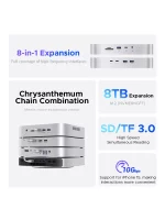 ORICO StudioLink USB C HUB USB3.2 10GB SD/TF3.0 8-in-1 Docking Station for Mac mini Chassis with M.2 NVME Solid State Drive - Image 3