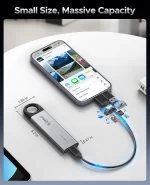 ORICO 1TB External SSD Ultra-Fast 460MB/s Speed, Hanging Hook Design, Plug & Play, USB-C & A 2-in-1 Cable, Durable & Portable - Image 5