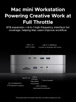 ORICO StudioLink USB C HUB USB3.2 10GB SD/TF3.0 8-in-1 Docking Station for Mac mini Chassis with M.2 NVME Solid State Drive - Image 4