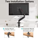 Redragon GMK914 Single Monitor Mount Stand Gas Spring Adjustable Arms with VESA 75/100mm, 13-32 Inch Screen Compatibility - Image 5