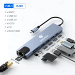 7 in 1 Type C Docking Station with Sd TF Card Reader Ethernet PD Ports USB 3.0 and Ports USB 3.0 2.0 for MacBook Pro Air HP XPS - Image 7