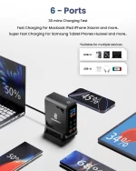 ASOMETECH 240W GaN Fast Charging Station 6 in 1 140W PD3.1 USB Type C PD QC3.0 PPS Desktop Charger For MacBook iPhone 16 Samsung - Image 4