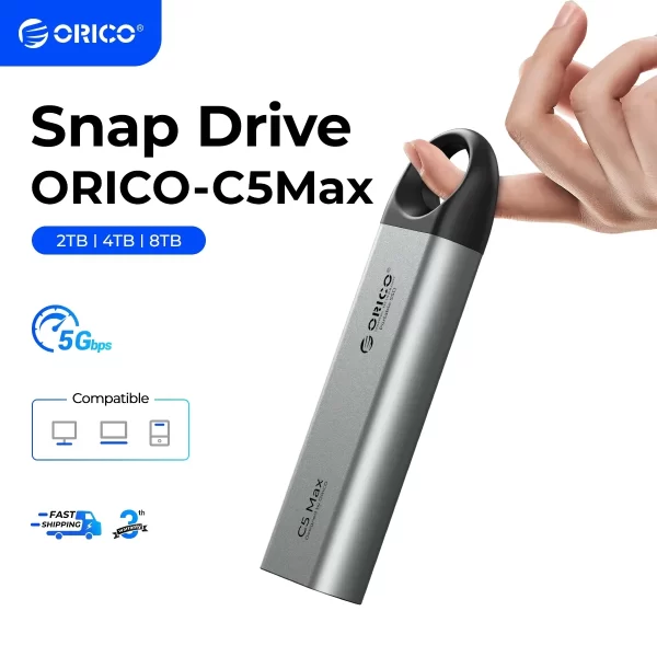 ORICO 1TB External SSD - Ultra-Fast 460MB/s Speed, Hanging Hook Design, Plug & Play, Durable & Portable Durable & Portable C5