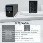 500VA 300W UPS Power Supply 120V Battery Backup Surge Protection with 3 Outlets for Home and Office Computer Anti Power Outage - Image 5