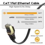 CAT7 RJ45 Network Cable Flat Ethernet Cord For Computer Modem, Router, PC - Image 2