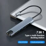 7 in 1 Type C Docking Station with Sd TF Card Reader Ethernet PD Ports USB 3.0 and Ports USB 3.0 2.0 for MacBook Pro Air HP XPS - Image 3