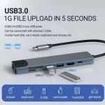 7 in 1 Type C Docking Station with Sd TF Card Reader Ethernet PD Ports USB 3.0 and Ports USB 3.0 2.0 for MacBook Pro Air HP XPS - Image 5