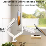 Dual Monitor Mount for 13″–32″ Screens, Adjustable Dual Monitor Stand, With 180° Swivel, Tilt, 360° Rotation for Home Office - Image 2