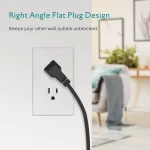 TRANSTON Power Outlet with Surge Protector, 9 power strip 3 USB Ports, 5ft Extension Cord, Quick Charge, For Homeand off - Image 6