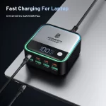 8-Ports GaN Charger Atmosphere Light Digital Display Desktop USB Type C 100W PD PPS Fast Charging for IPhone 17 Laptop Samsung - Image 2