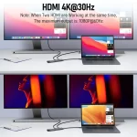 Lemorele TC65 11 in 1 Dual HDMI USB HUB 4k Type C HUB Docking Station Adapter with RJ45 USB 3.0 PD 100W SD/TF  for MacBook - Image 2