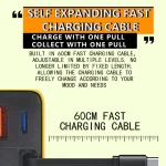 Portable 3 in 1 GaN Charger 80W MAX Fast Charger Retractable Data Cable Fast Charger with Multi Port Adapter Mobile Phone Charge - Image 4