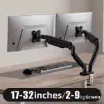 Dual Monitor Mount for 13″–32″ Screens, Adjustable Dual Monitor Stand, With 180° Swivel, Tilt, 360° Rotation for Home Office - Image 7