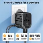 Universal Travel Adapter with 2 USB 2 Type-C Portable International Power Adapter All-in-One Travel Charger for EU UK USA  AUS - Image 3