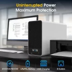 2000VA/1600W Lithium UPS Battery Backup and Surge Protector, Backup Battery Power Supply with LiFePO4 Batteries(460Wh) - Image 2