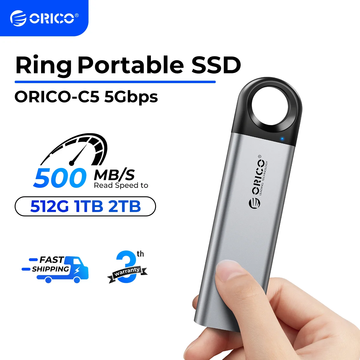 Sb2cc5071e6b24f01b29c710d892dce66i.webp ORICO C10 1TB External SSD Up to 1050MB/S Hanging Hole Design Portable Solid State Drive Storage PSSD for Tablets Laptops C10 - Image 1