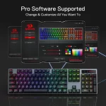 Redragon K556 PRO Upgraded Wireless RGB Gaming BT/2.4Ghz Tri-Mode Mechanical Hot-Swap Linear Quiet Red Switch Keyboard - Image 2