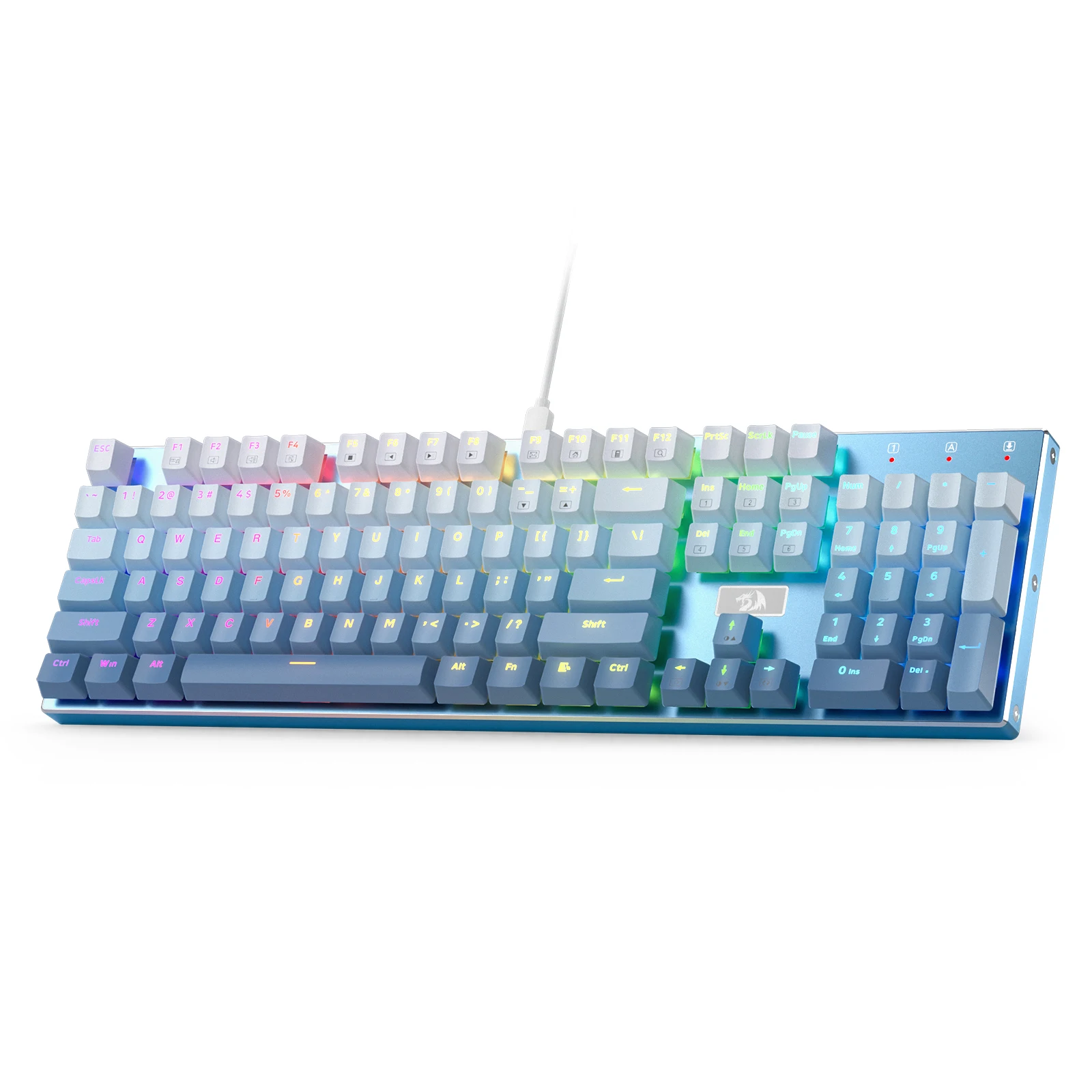 Sb7bdbb30b68242629ae16dd2e00e255a6.webp Redragon K556 SE RGB LED Backlit Wired Mechanical Gaming Keyboard, Aluminum Base, 104 Keys, Hot-Swap Linear Quiet Red Switch - Image 1