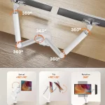 Dual Monitor Mount for 13″–32″ Screens, Adjustable Dual Monitor Stand, With 180° Swivel, Tilt, 360° Rotation for Home Office - Image 5