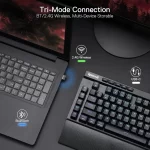 Redragon K587 PRO TKL RGB 3-Mode Wireless Mechanical 87 Keys Gaming Keyboard，Detachable Wrist Rest, Hot-Swap Linear Red Switches - Image 2