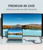 USB C Hub 4K 30Hz Type-C to HDTV Compatible USB 3.0 Adapter 10-in-1 Type-C Hub Docking Station PD 87W USB C Splitter for MacBook - Image 5