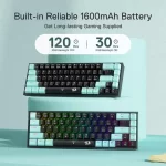 Redragon K631 PRO SE 65% 3-Mode Wireless RGB Gaming 68 Keys Hot-Swappable Compact Mechanical Keyboard Custom Quiet Linear Switch - Image 6