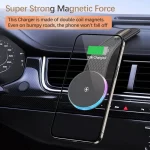 Magnetic Wireless Charger Car Adjustable Phone Holder for Magsafe iPhone 16 15 14 13 12 Pro Max 15W Fast Charging Car Charger - Image 2