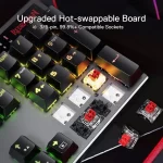 Redragon K556 PRO Upgraded Wireless RGB Gaming BT/2.4Ghz Tri-Mode Mechanical Hot-Swap Linear Quiet Red Switch Keyboard - Image 4